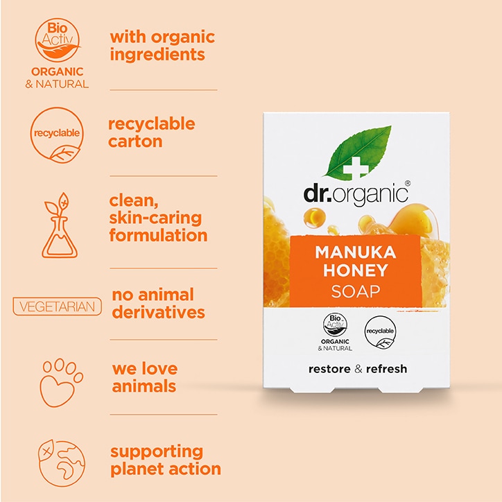 Dr Organic Σαπούνι με Μέλι Μάνουκα 100g